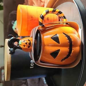 COPY - Jack-O-Lantern Mug with Lid Halloween Black Cat